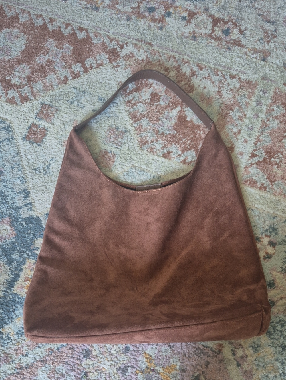 Brown Suede Slouch Purse